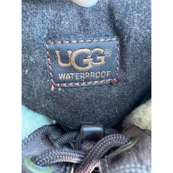 Ugg Kesey Waterproof Side Zip Hiking Boots Lace Up ankle strap 6.5 moto combat - Picture 9 of 10